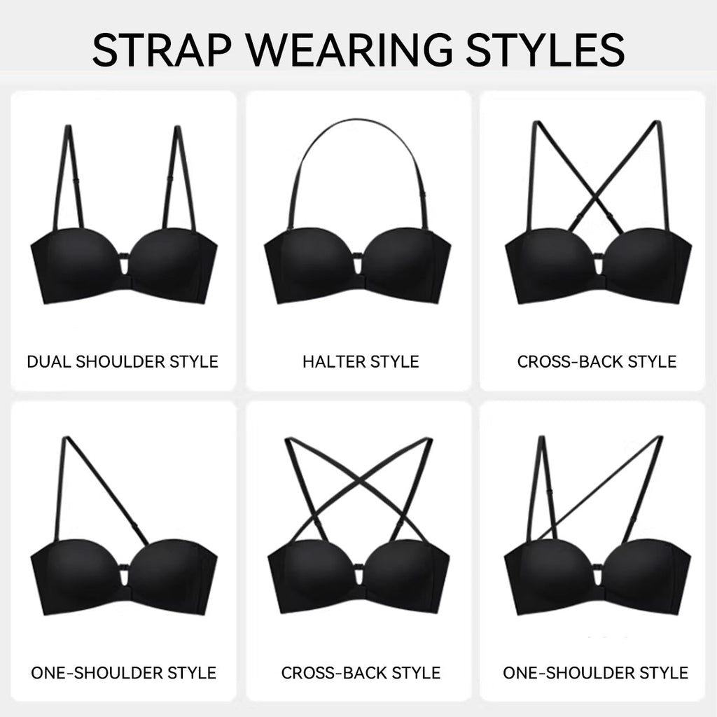 Strapless Front Closure Bra - Anti-Slip Grip Wireless