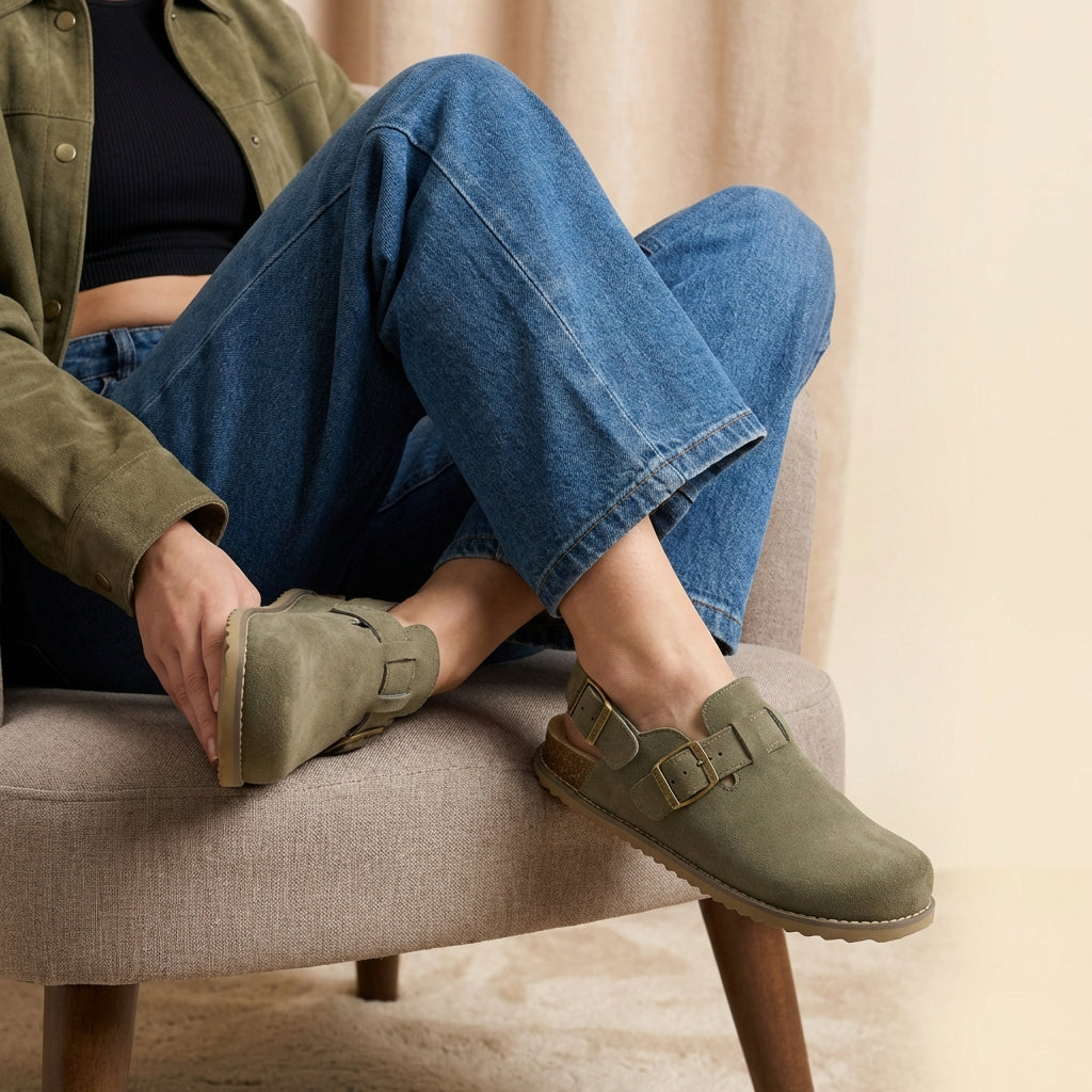 Brooklyn Suede Womens Slides