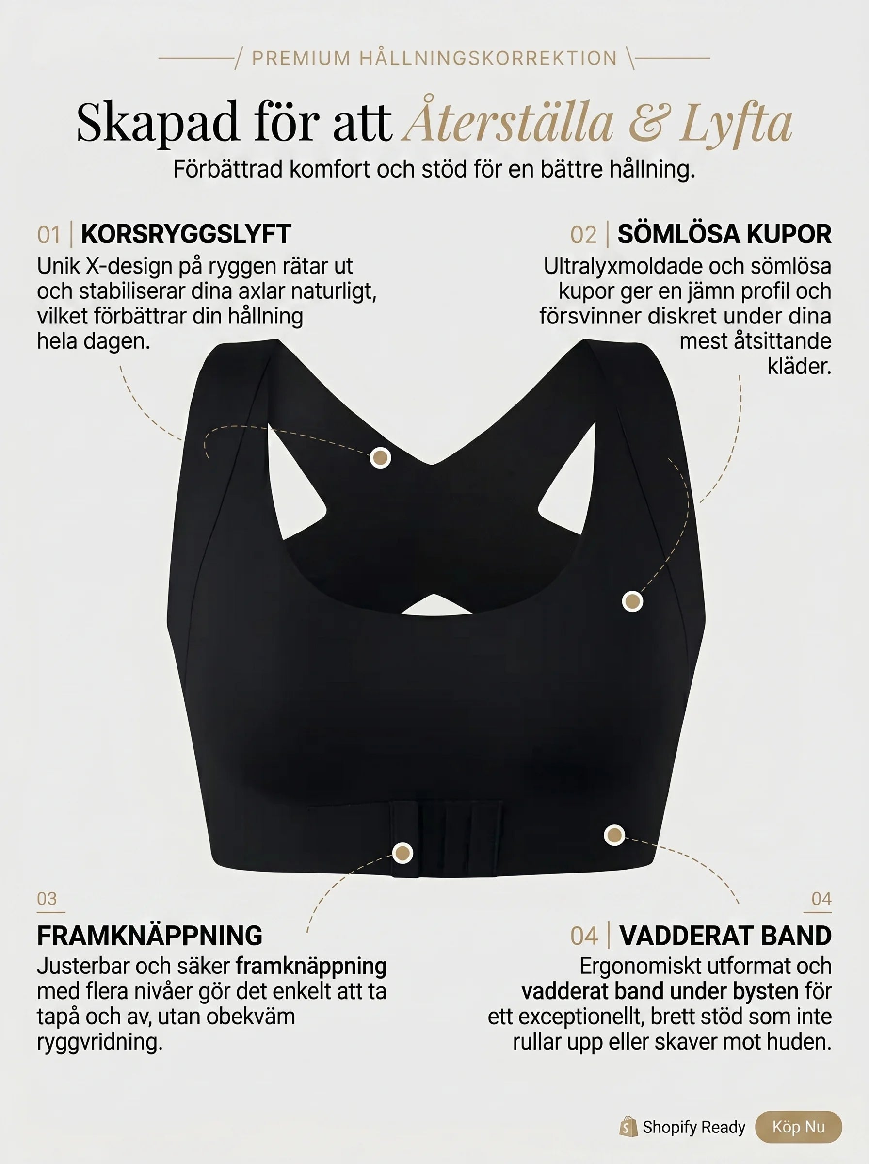 Sculpt™ Posture BH — Trådlös & Lyftande